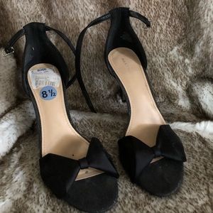Black satin sandal